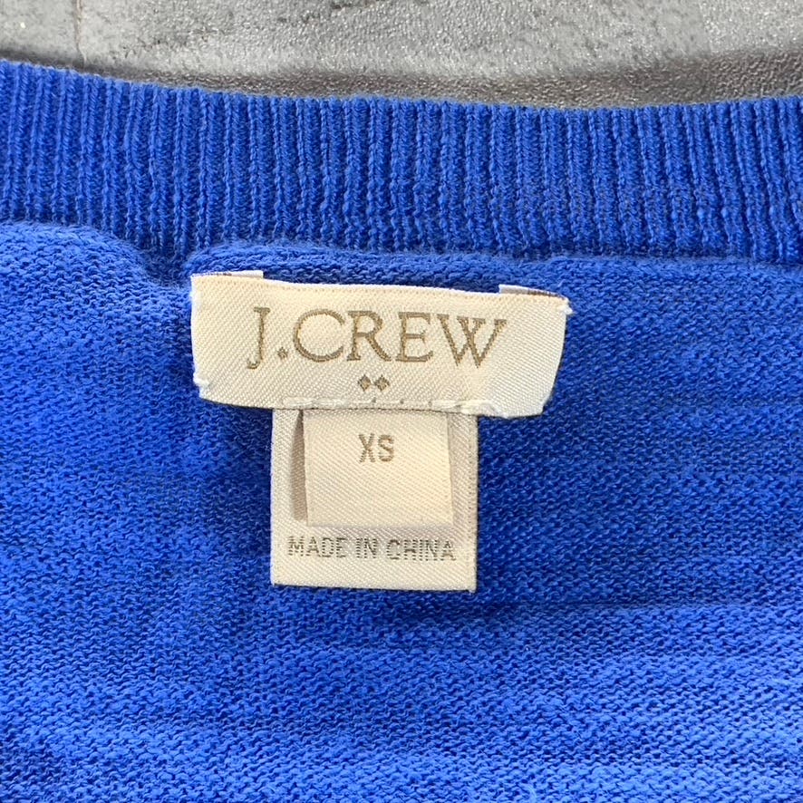 J.CREW Factory Women's Dark Blue Crewneck Cotton Teddy Lightweight Sweater SZ XS