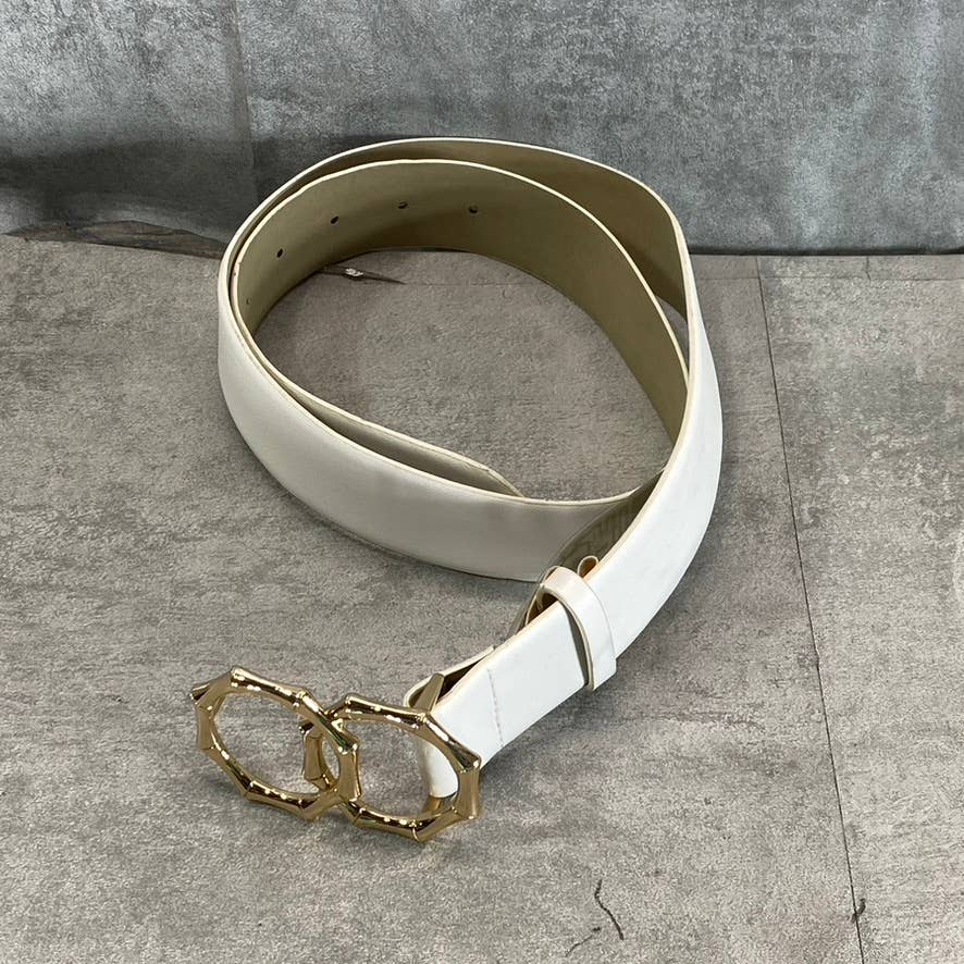 INC INTERNATIONAL CONCEPTS Women's White Double-Circle Bamboo-Buckle Belt SZ M