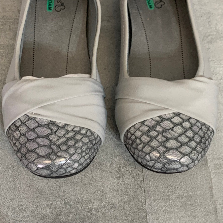 BARETRAPS Dark Silver Round-Toe Slip-On Memory Foam Misty Flats SZ 7