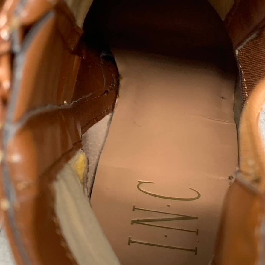 INC INTERNATIONAL CONCEPTS Women's Cognac Patent Katalina Stiletto Booties SZ5.5