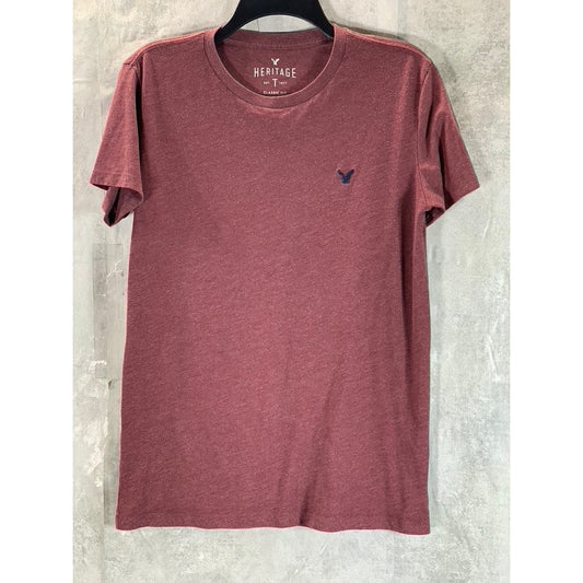 AMERICAN EAGLE OUTFITTERS HERITAGE Men's Burgundy Classic-Fit T-Shirt SZ S