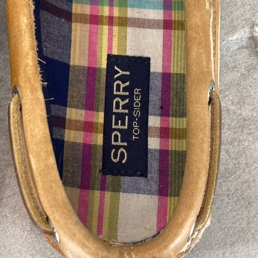 SPERRY Women's Sahara Leather A/O Slip-On Lace-Up Moc-Toe Boat Shoes SZ 8.5