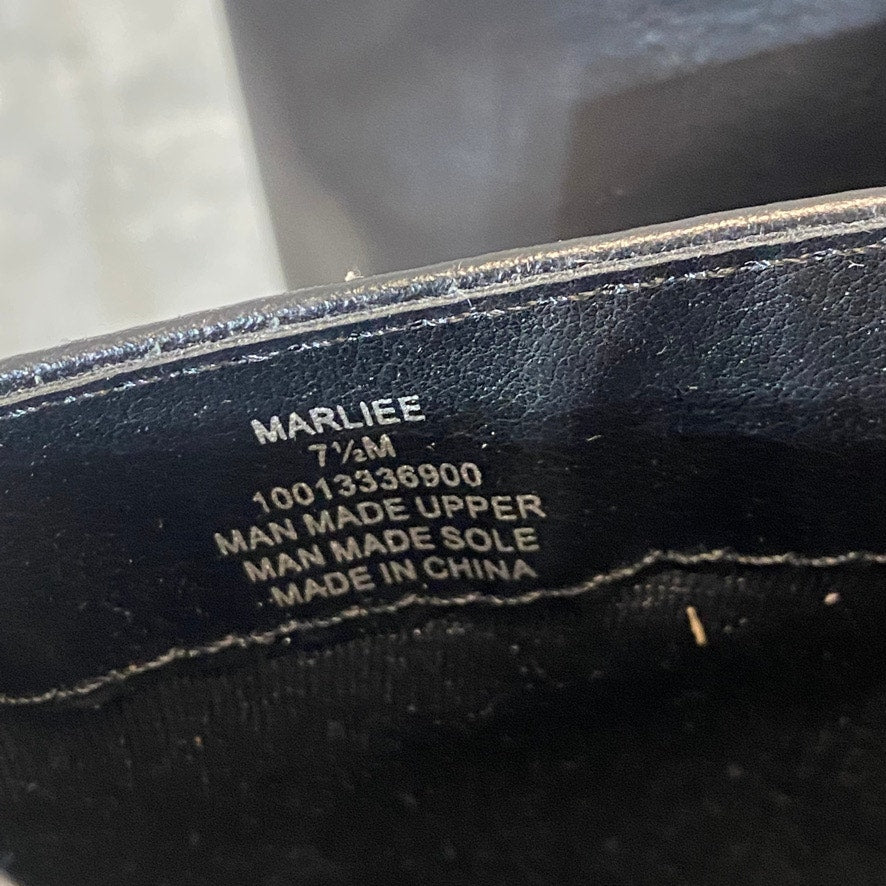 STYLE & CO Black Marliee Full Side Zip Round-Toe Tall Riding Boots SZ 7.5