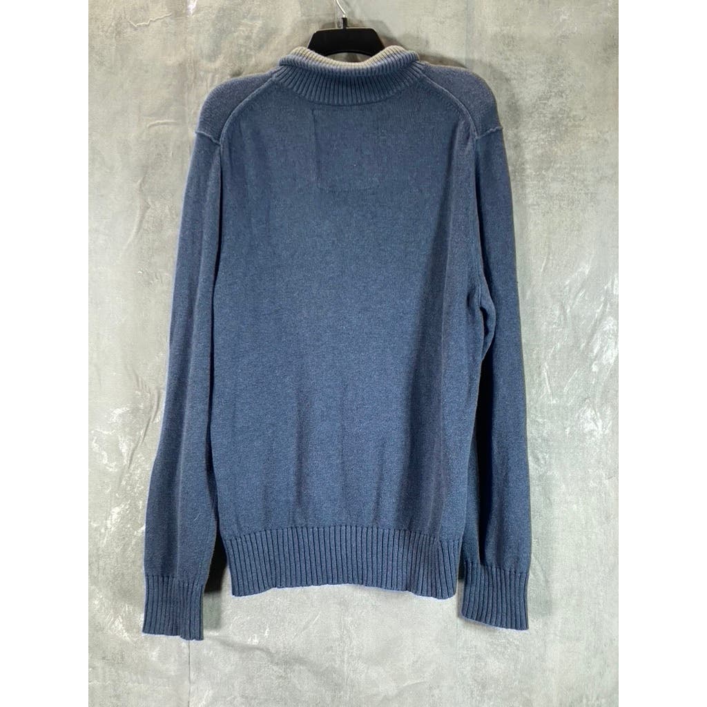 AMERICAN EAGLE OUTFITTERS Men's Blue Classic-Fit Mock Neck Pullover Sweater SZ L