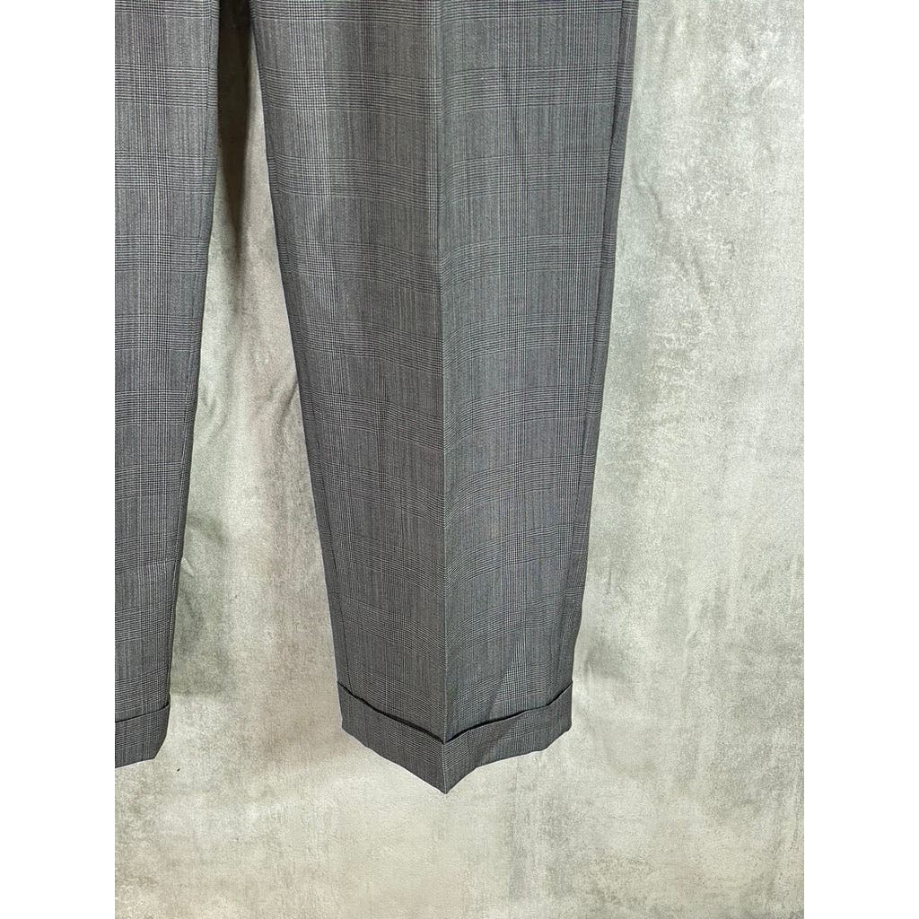 BROOKS BROTHERS Men's 1818 Gray Plaid Pleated Pants SZ 33