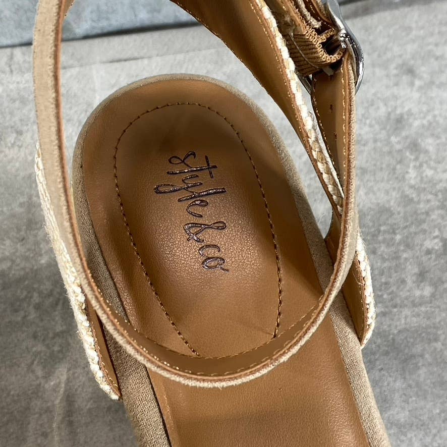STYLE & CO Women's Light Taupe Mailena Closed-Toe Wedge Espadrille Sandal SZ10.5