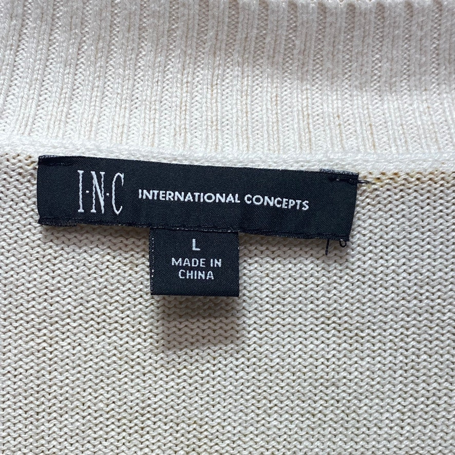 INC INTENATIONAL CONCEPTS Yellow Soft Ombre V-Neck Pullover SZ L