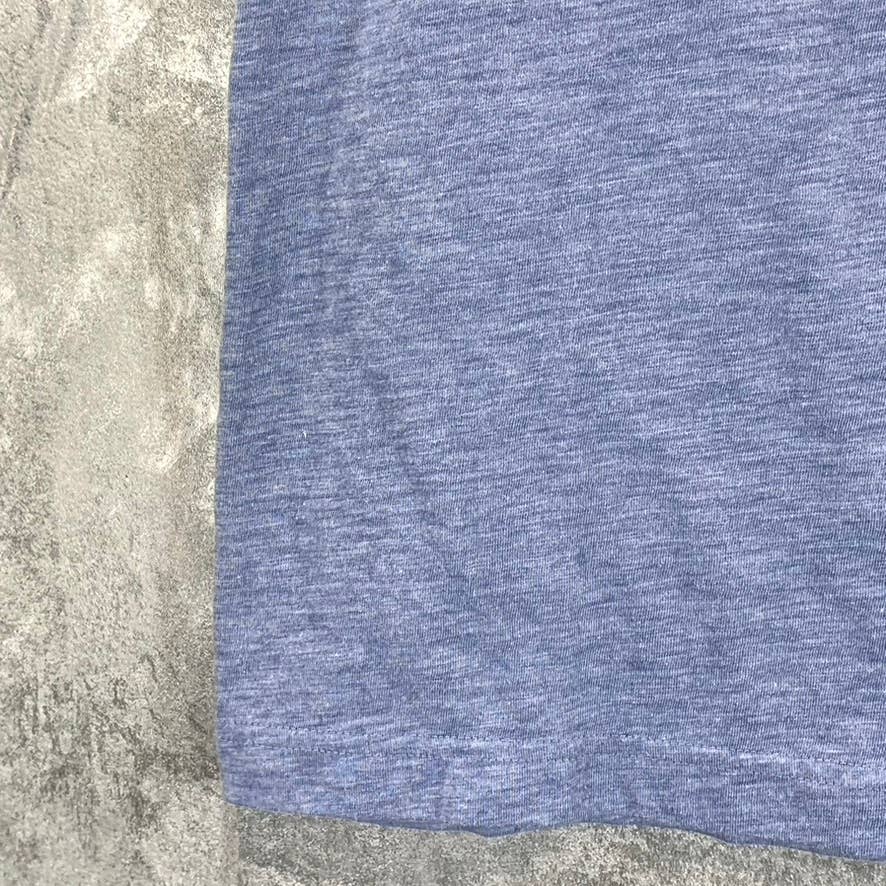 BANANA REPUBLIC Men's Light Blue Vintage Split-Neck Short-Sleeve T-Shirt SZ L