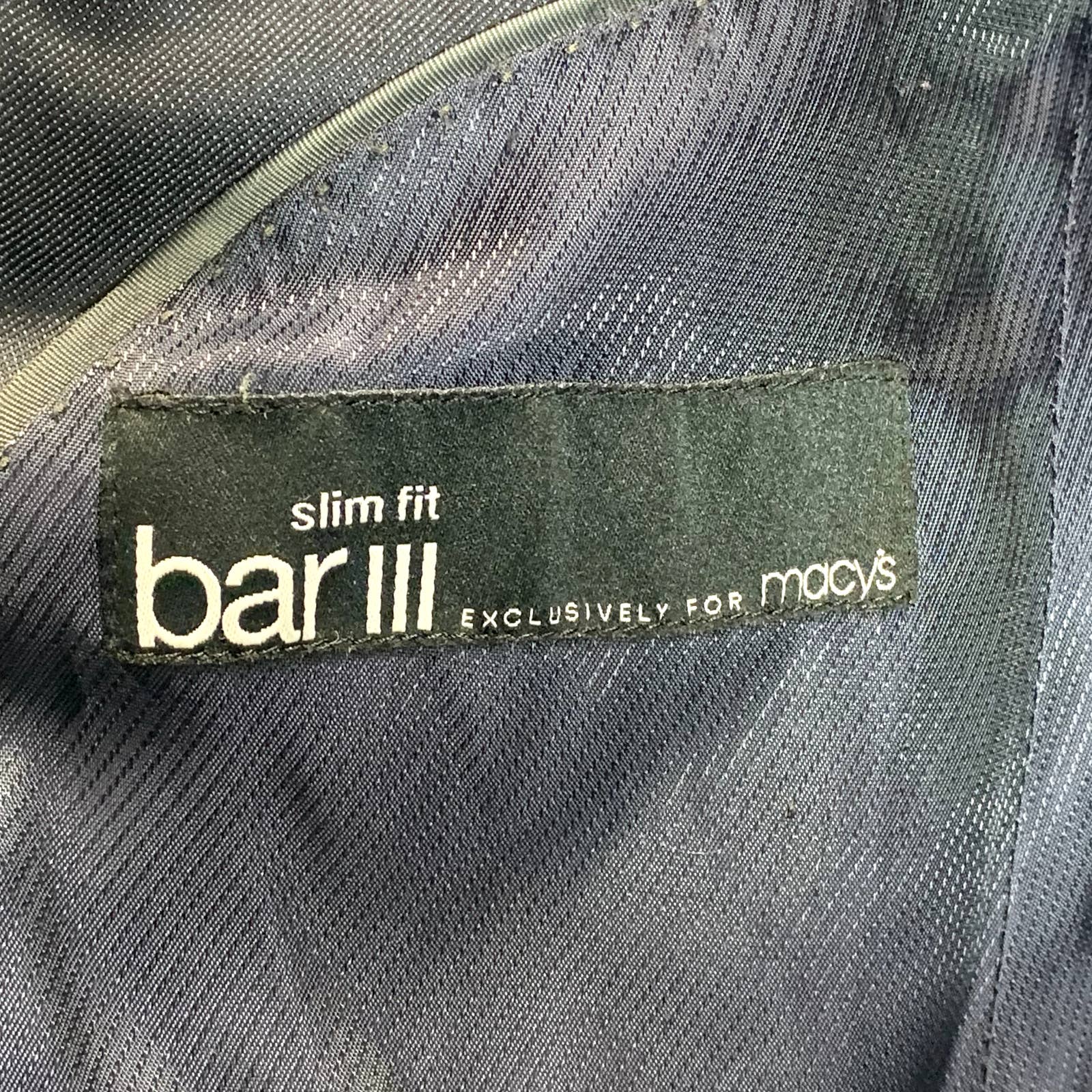 BAR III Men's Charcoal Slim-Fit Two-Button Short Sport Coat SZ 36S