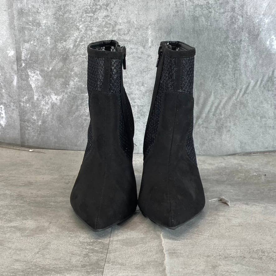 ALFANI Step N' Flex Women's Black Jamari Mesh Pointed-Toe Side-Zip Booties SZ 5
