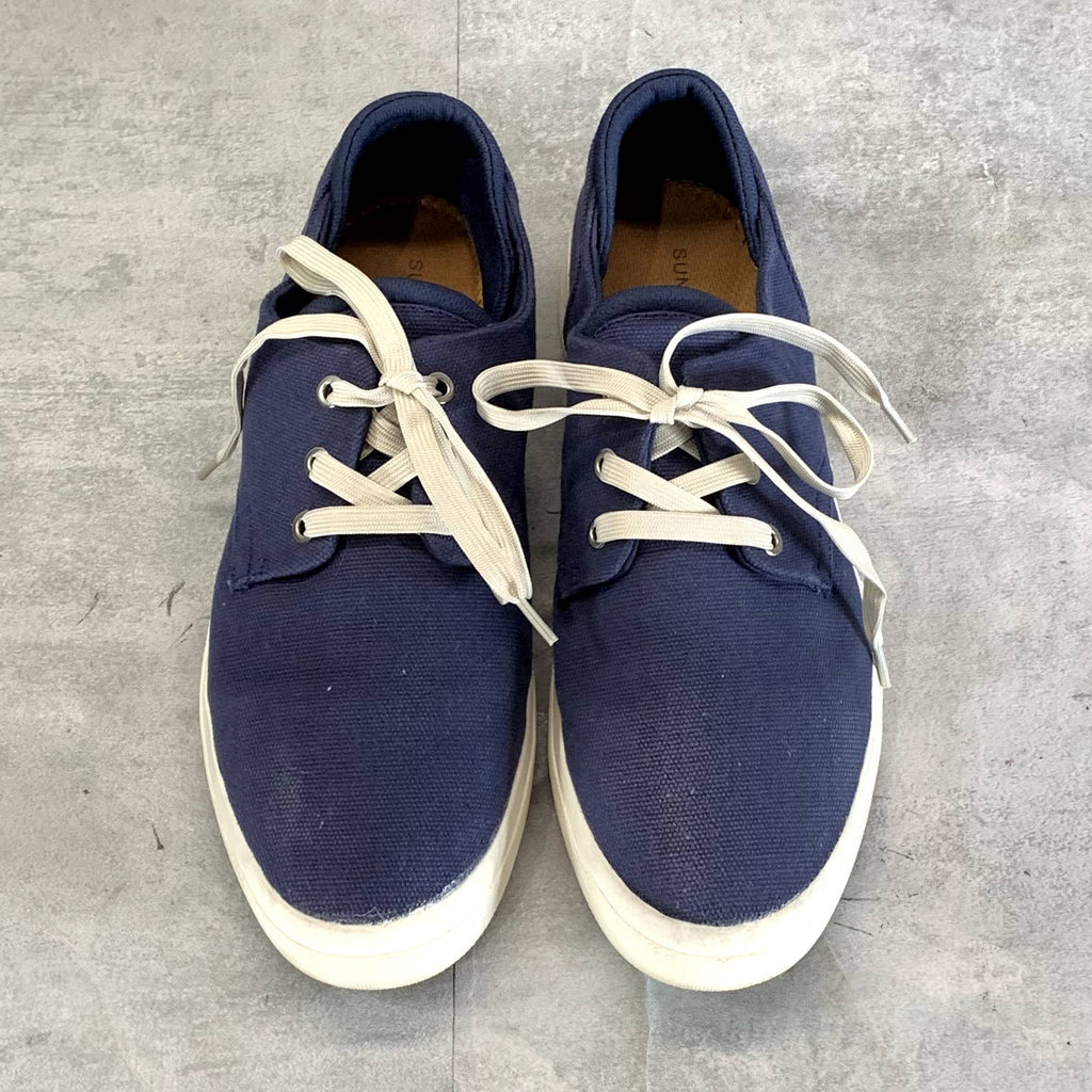 SUN+STONE Men's Navy Kiva Lace-Up Core Sneakers SZ 9.5