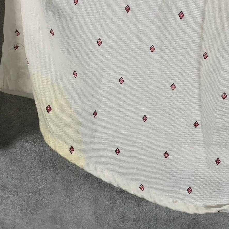 AMERICAN EAGLE Men's White Geometric Print Button-Up Long-Sleeve Shirt SZ S