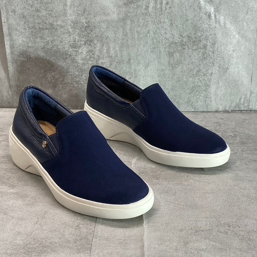 GIANI BERNINI Women's Navy Suede Xenaa Round-Toe Slip-On Platform Wedge Sneakers