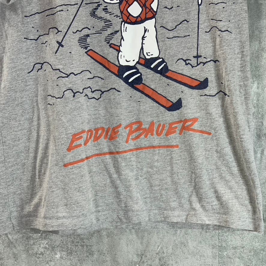 EDDIE BAUER Men's Gray Crewneck Calling In Sick Graphic Short Sleeve T-Shirt SZS