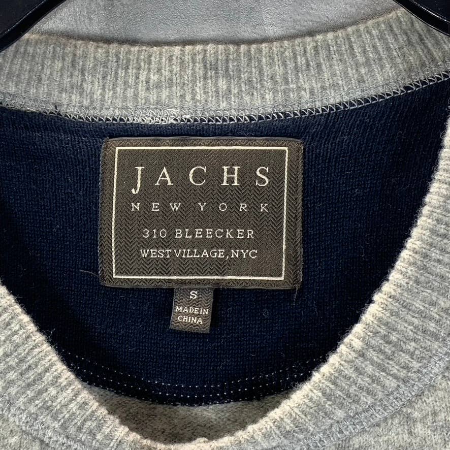 JACHS New York Men's Grey Wool Blend Pullover Henley Sweater SZ S