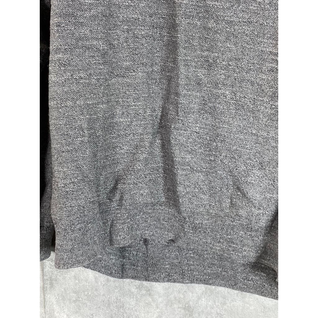 J.CREW Men's Heathered Dark Grey Crewneck Slim Long Sleeve Pullover Sweater SZXL