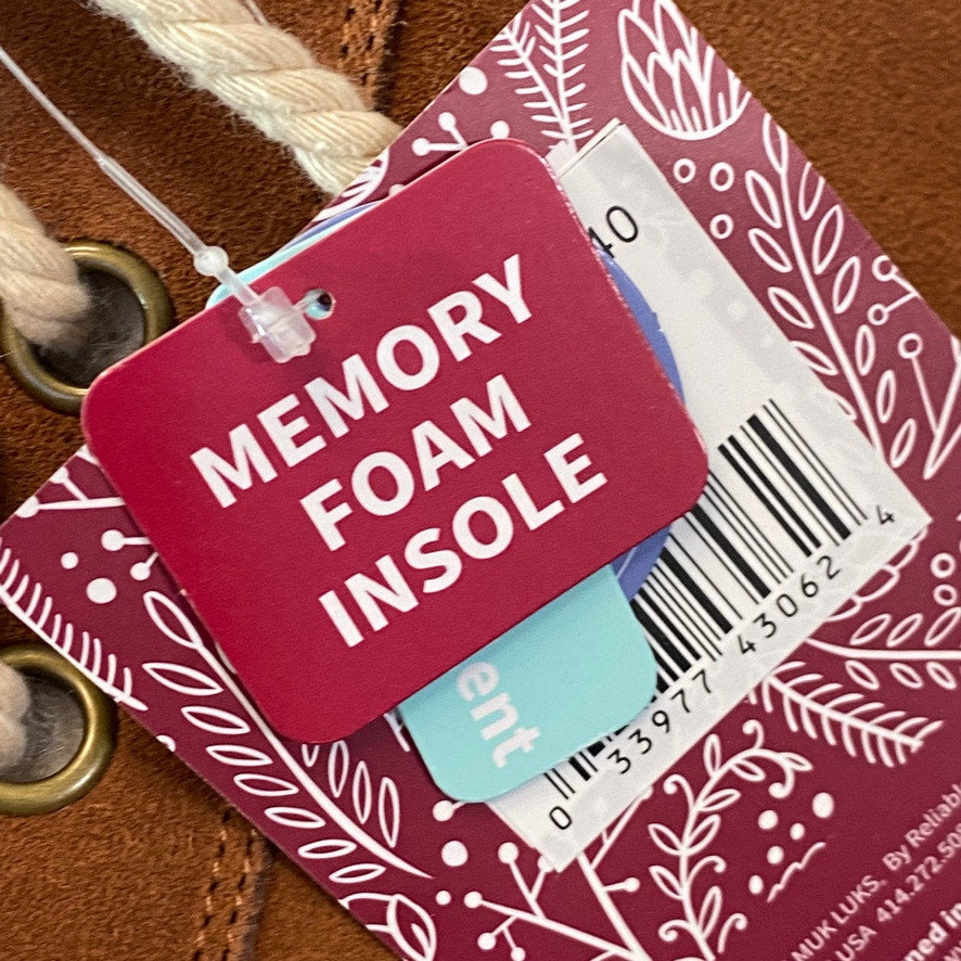 MUK LUKS Cognac Suede Ziggy Memory Foam Rodeo Pull-On Boots SZ 10