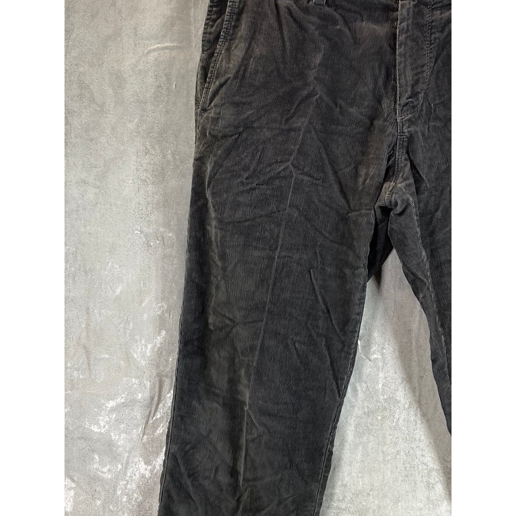 BOSS HUGO BOSS Men's Black Corduroy Regular-Fit Pants SZ 32R