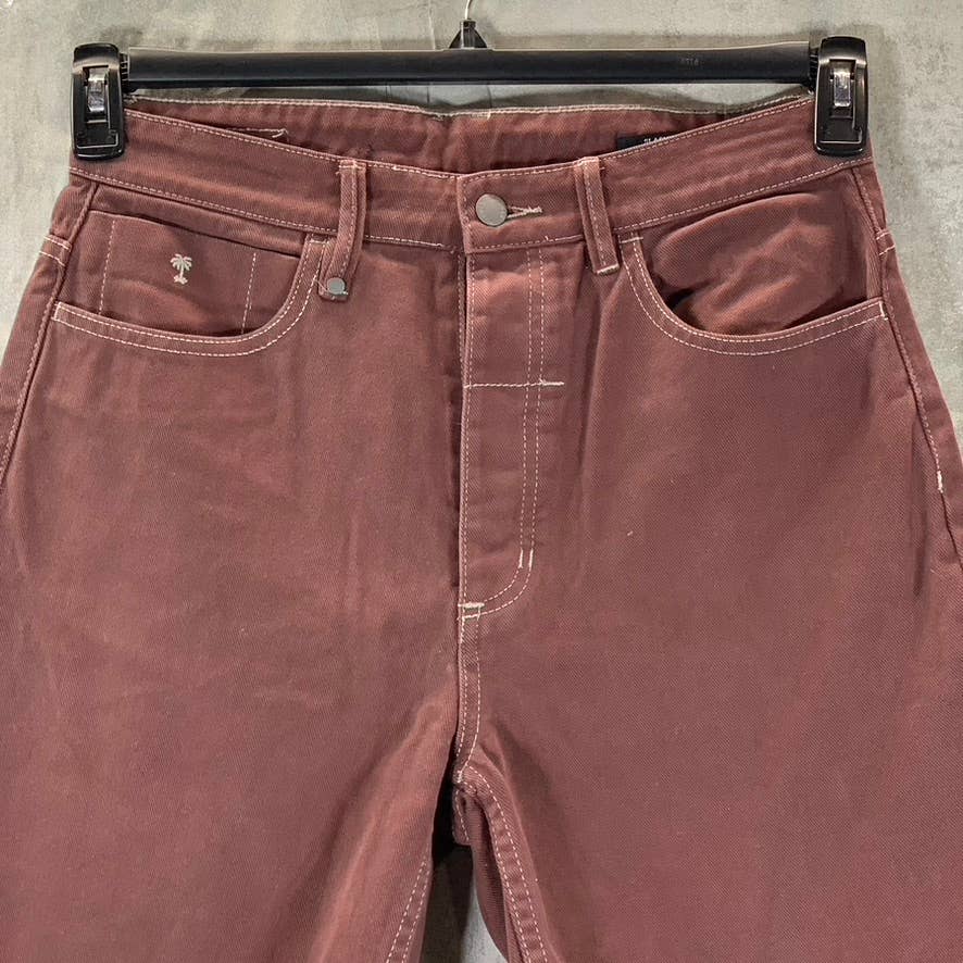 THRILLS Men's Maroon Slacker Mid-Rise Denim Bermuda Shorts SZ 30