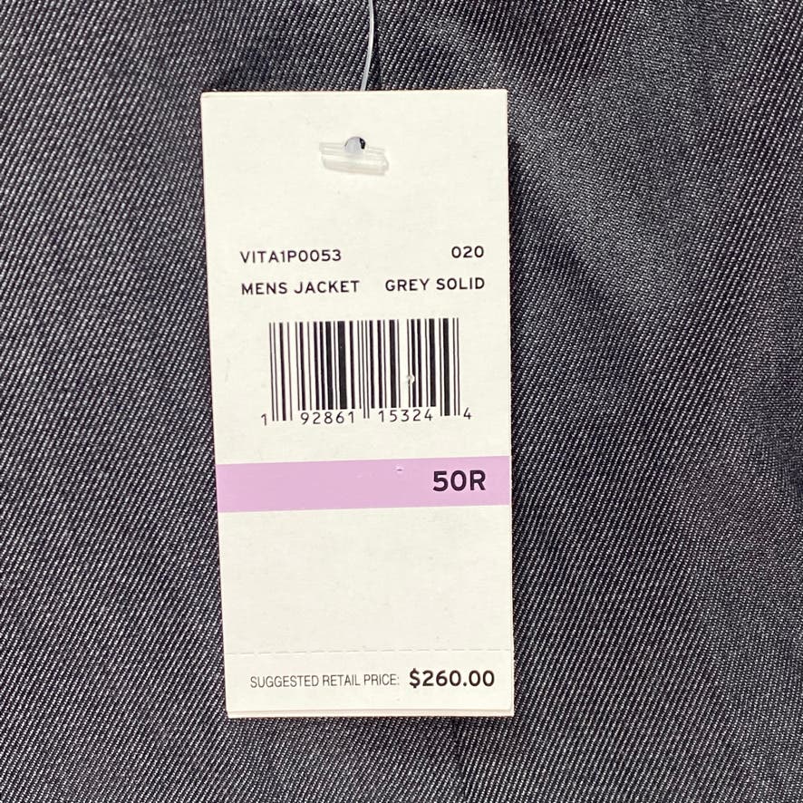 PERRY ELLIS PORTFOLIO Solid Grey Slim-Fit Regular Stretch Wrinkle Resistant Two-Button Suit Jacket SZ 50R