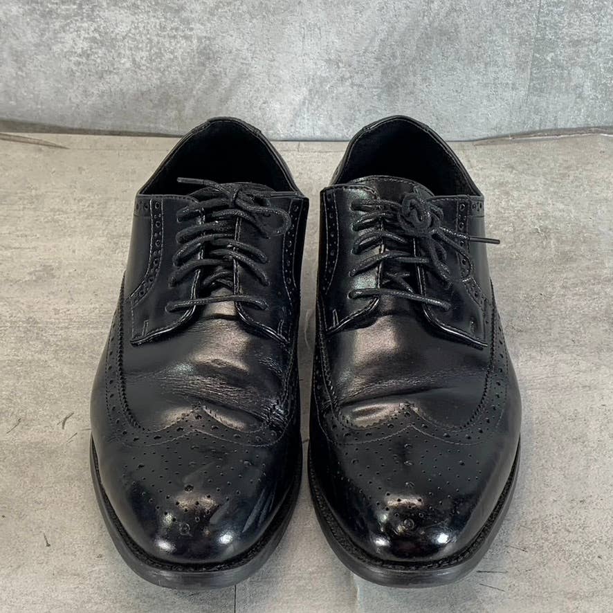 STACY ADAMS Men's Wide Width Black Garrison Wing-Tip Lace-Up Oxford SZ 10.5W