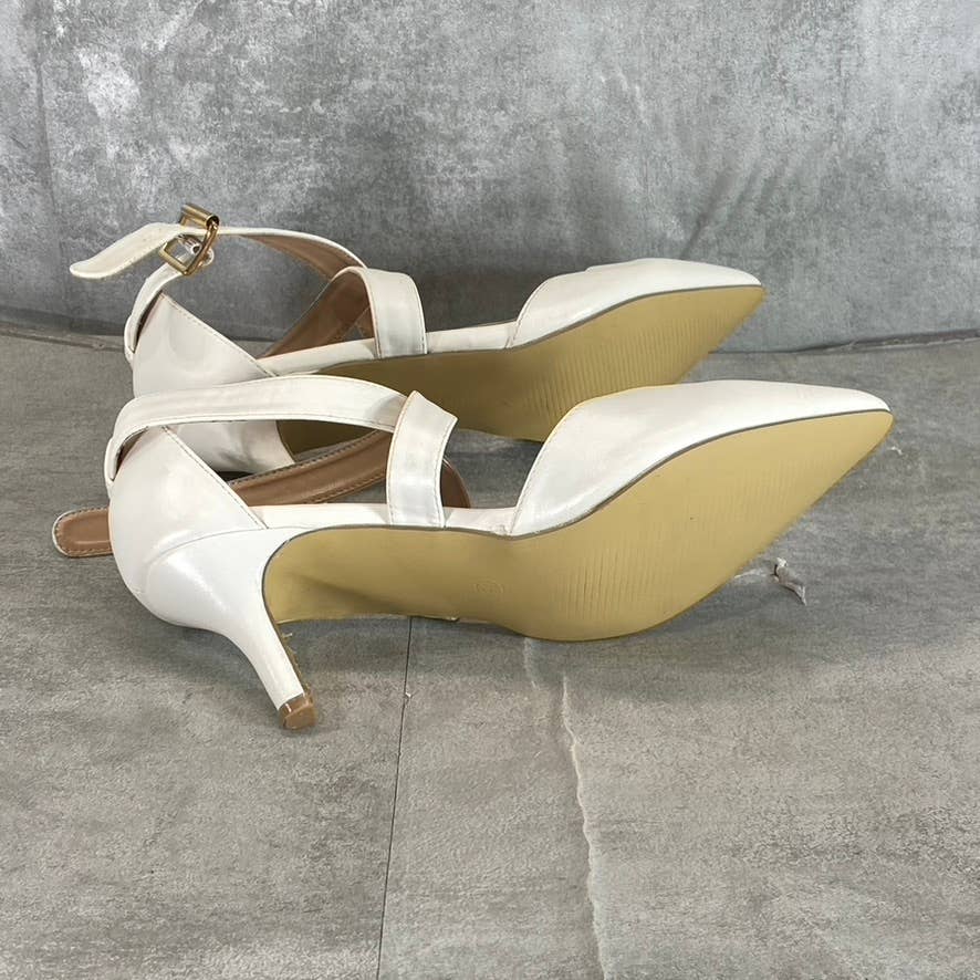 JOURNEE COLLECTION Women's White Wide Riva Pointed-Toe Pumps SZ 6.5