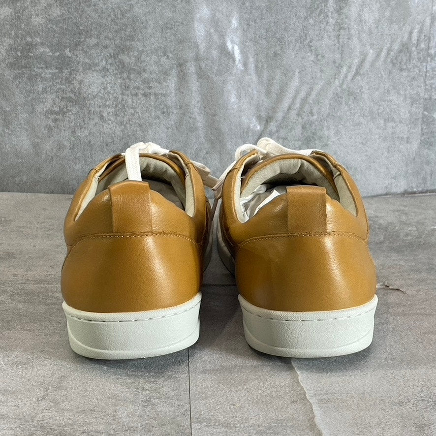 SOFTWALK Women's Camel Leather Athens Round-Toe Lace-Up Sneakers SZ 9