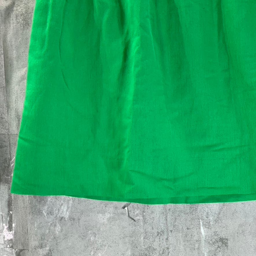 J.CREW Women's Green Smocked Waist Wool Blend Pull-On Pencil Mini Skirt SZ 0