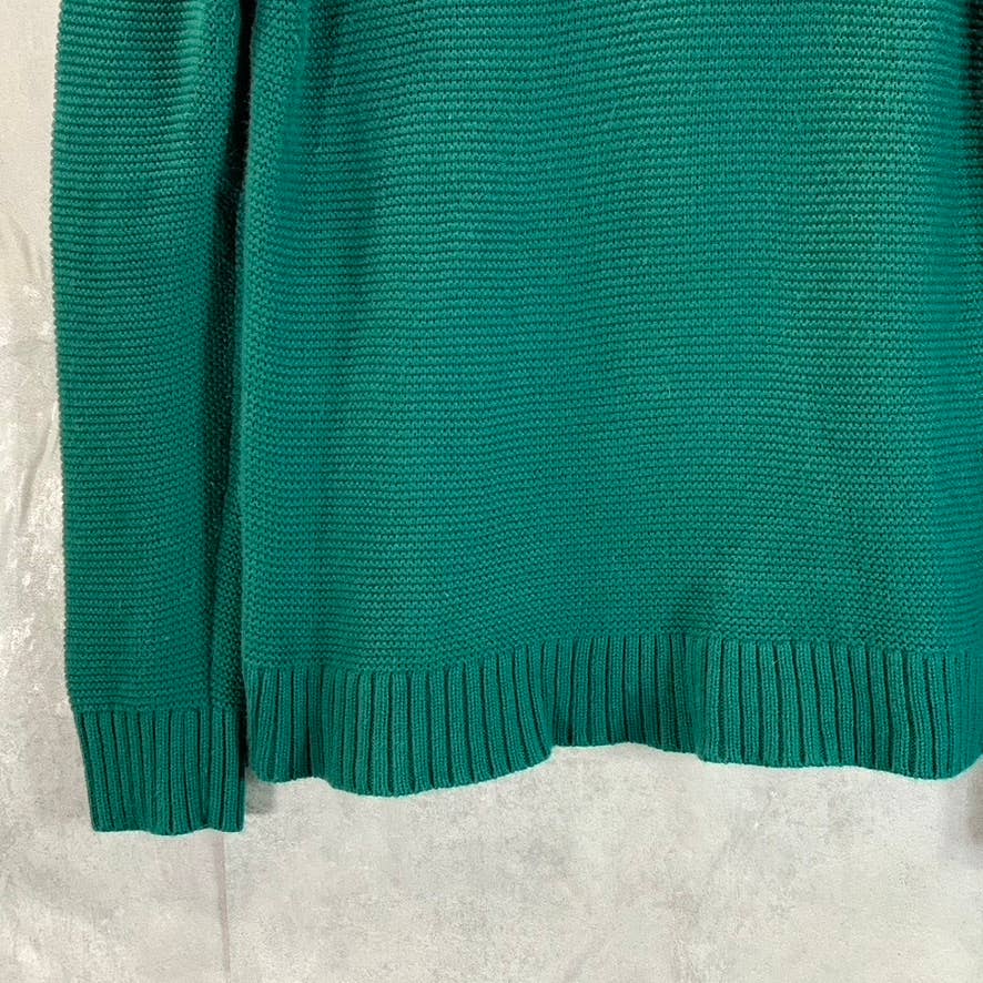 J.CREW Women's Academic Green Classic Crewneck Knit Pullover Sweater SZ M