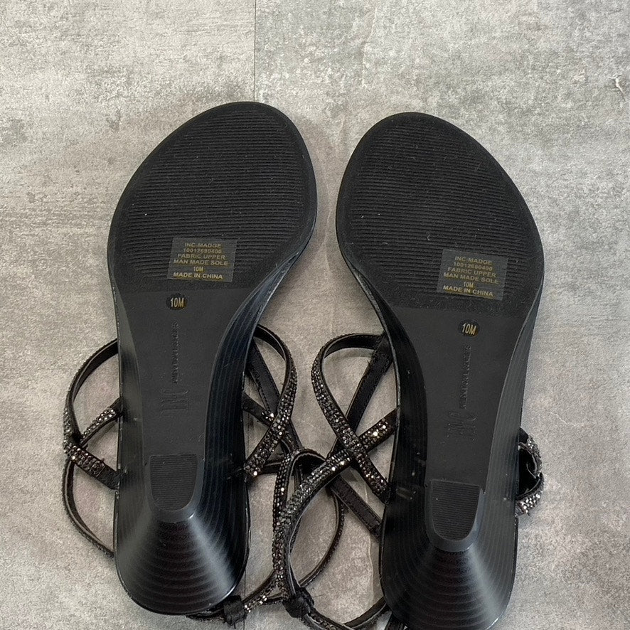 INC INTERNATIONAL CONCEPTS Bling Madge Strappy Almond-Toe Wedge Sandals SZ 10