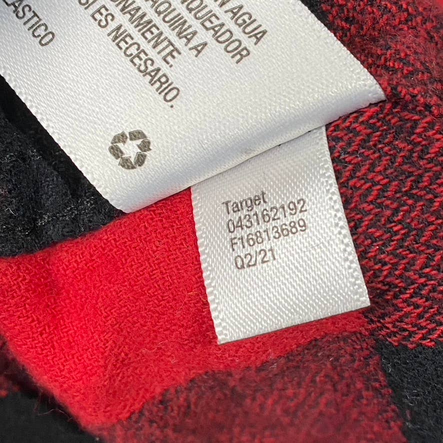 GOODFELLOW & CO Men's Red Midweight Flannel Long-Sleeve Button-Down Shirt SZ S