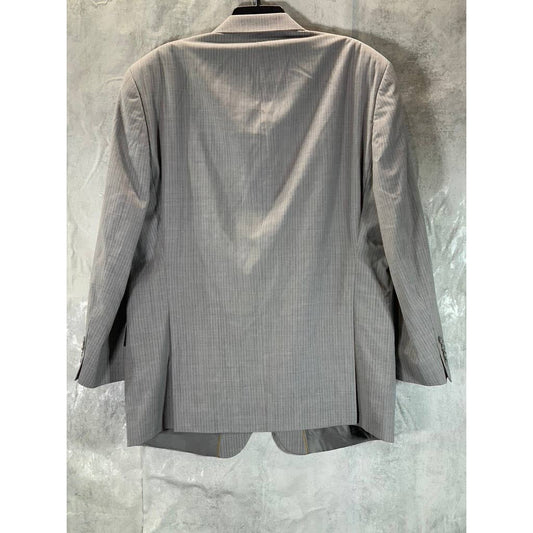 MICHAEL MICHAEL KORS Men's Grey Pinstripe Modern-Fit One-Button Jacket SZ46R