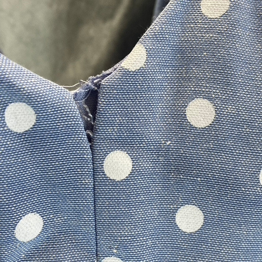 CITY STUDIO Juniors' Women's Day Blue Dotted Bow-Back Fit & Flare Mini Dress SZ5
