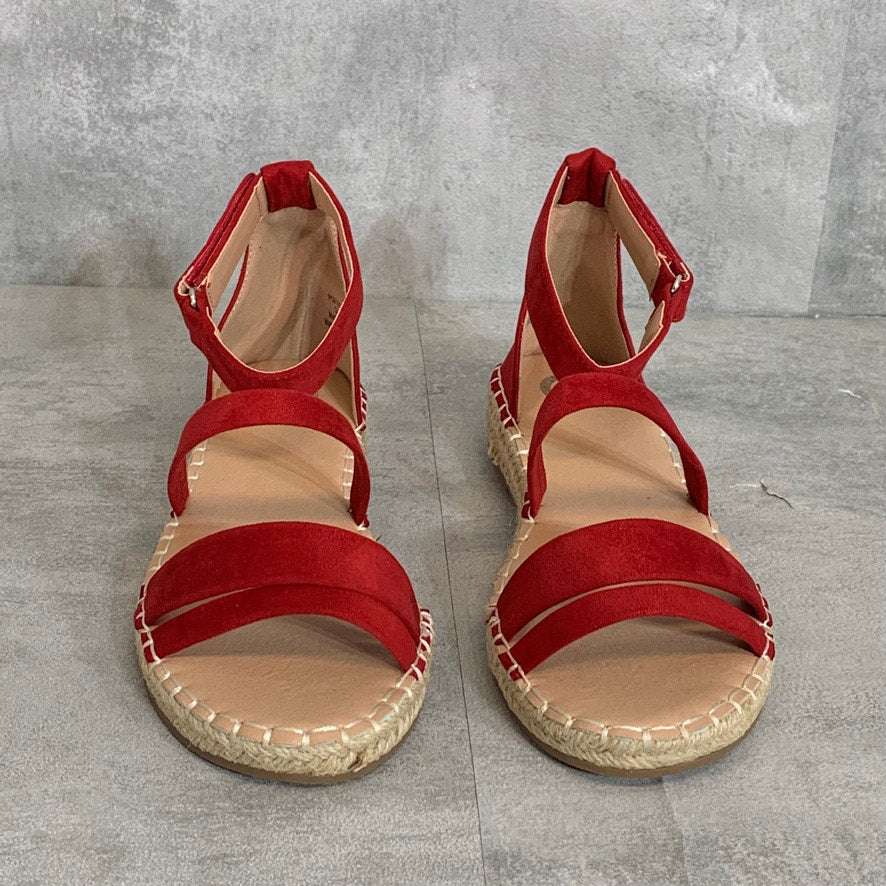 JOURNEE COLLECTION Red Round Open-Toe Slip-On Rochelle Espardille Sandals SZ 8