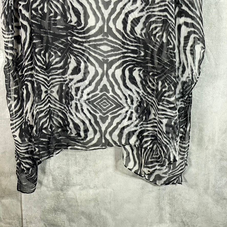 INC INTERNATIONAL CONCEPTS Women's Black/White Zebra Topper SZ OS