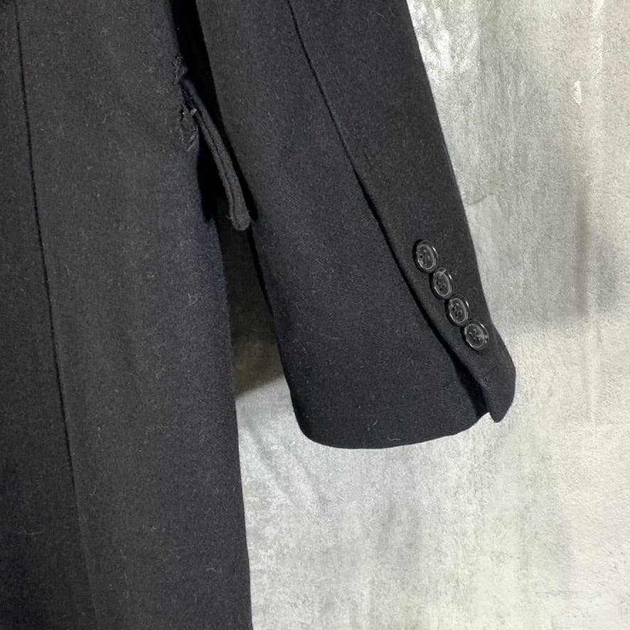 MICHAEL KORS Men's Black Classic-Fit Double Breasted Wool Blend Peacoat SZ 44S