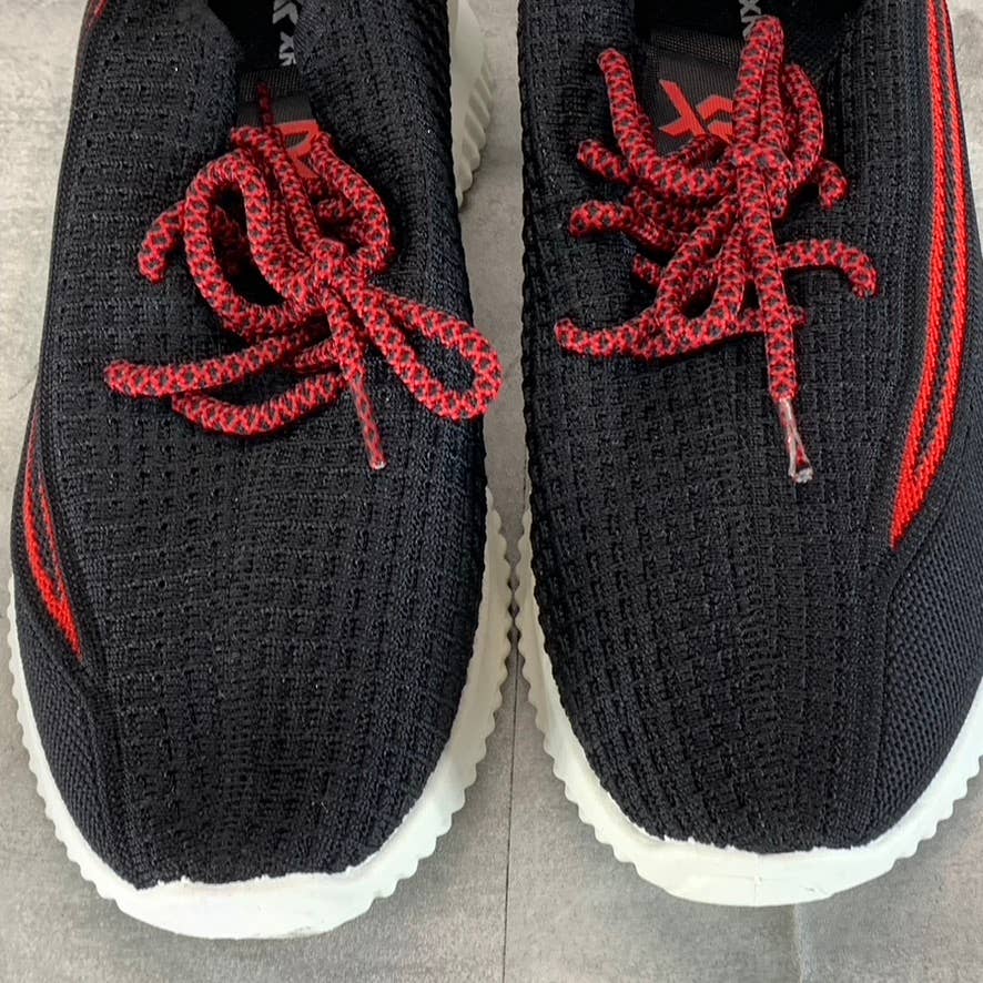 XRAY FOOTWEAR Men's Black/Red Knit Breathable Niko Lace-Up Sneakers SZ 8.5