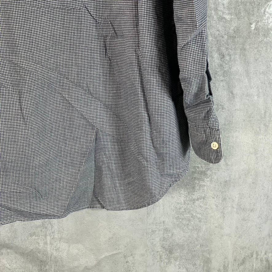 POLO RALPH LAUREN Men's Black Mini Gingham Button-Up Long-Sleeve Shirt SZ L