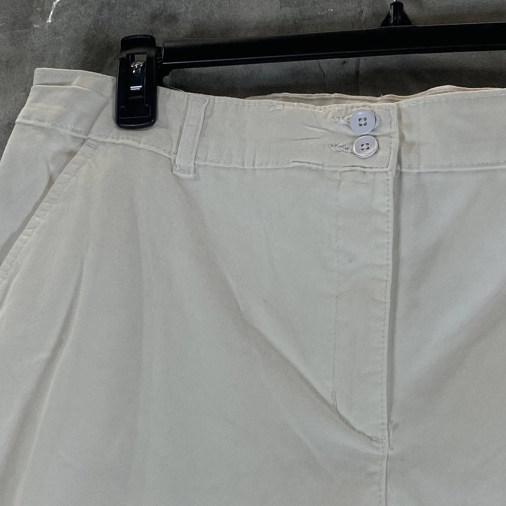 KAREN SCOTT Women's Bright White Mid-Rise Comfort-Waist Capri Pants SZ 18