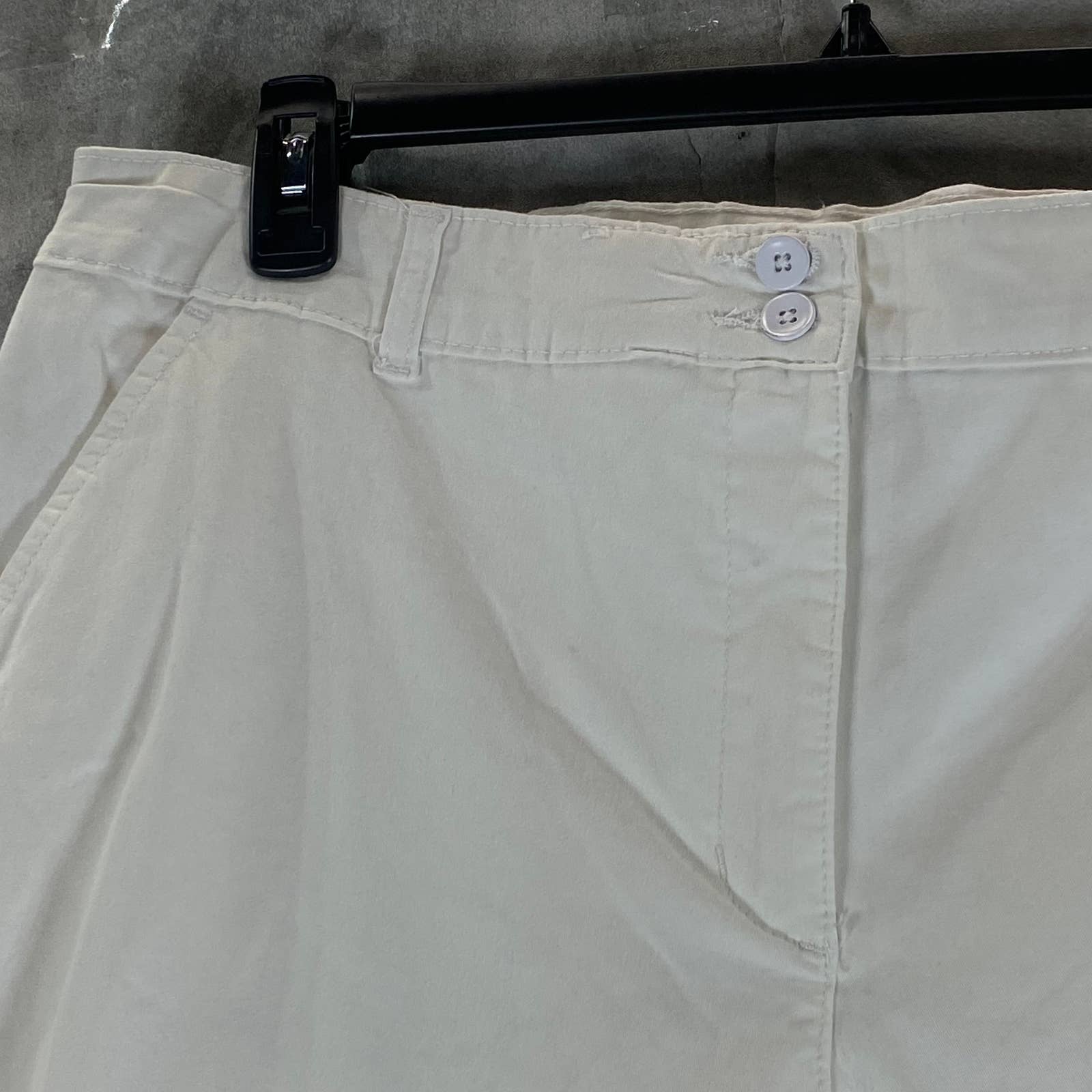 KAREN SCOTT Women's Bright White Mid-Rise Comfort-Waist Capri Pants SZ 18