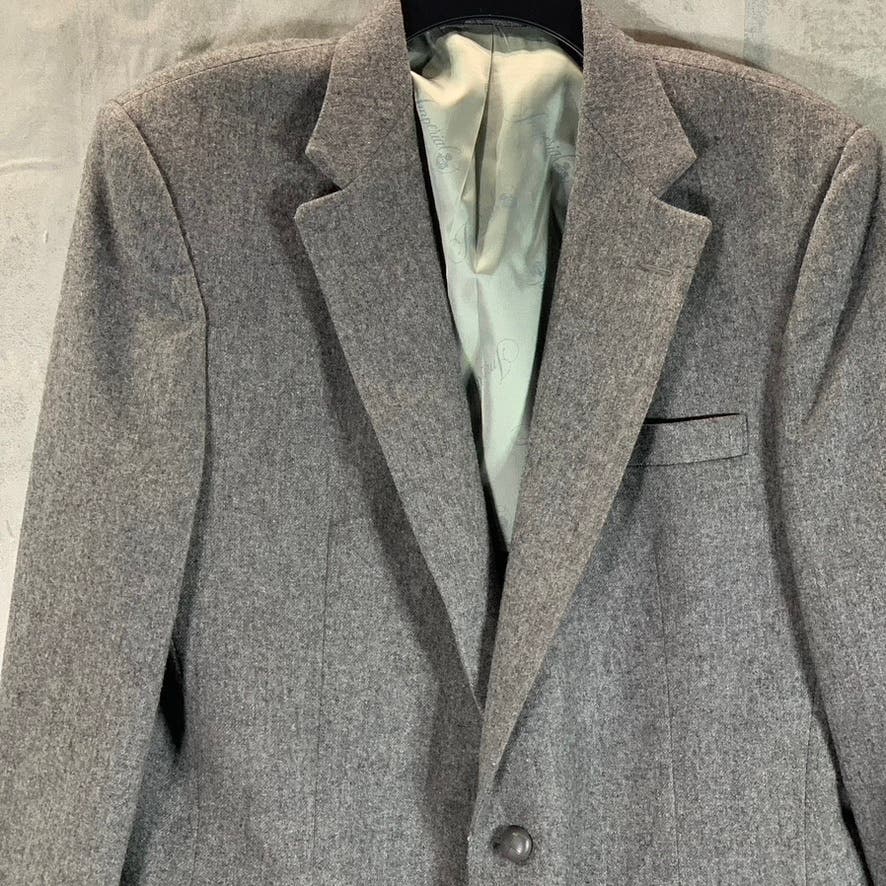IMPERIAL BY HAGGAR Men's Heathered Gray One-Button Wool Sport Coat SZ 42L