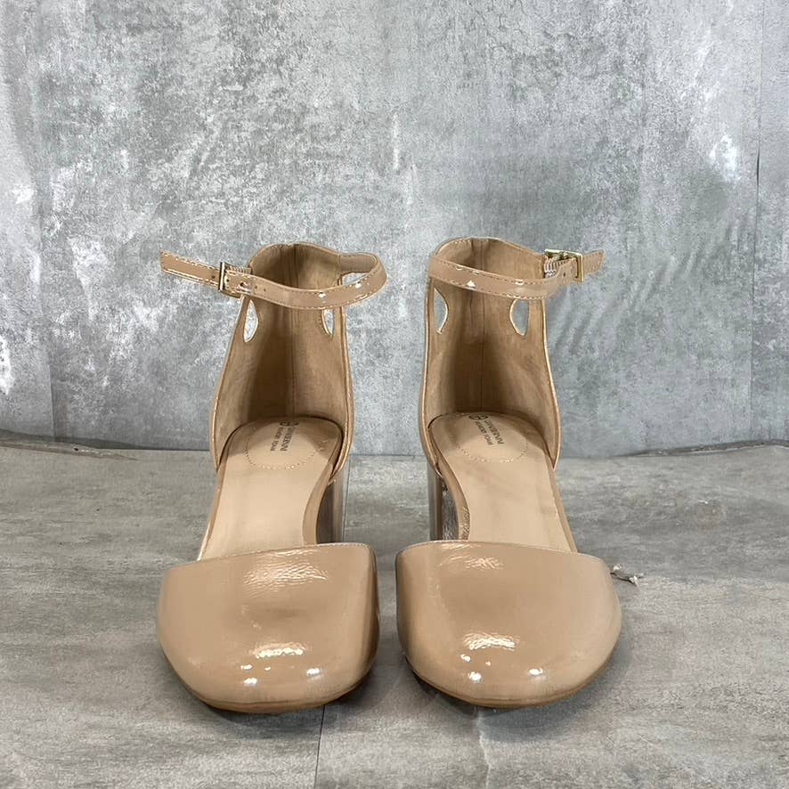 GIANI BERNINI Women's Nude Patent Izzee Memory Foam Two-Piece Pumps SZ 9
