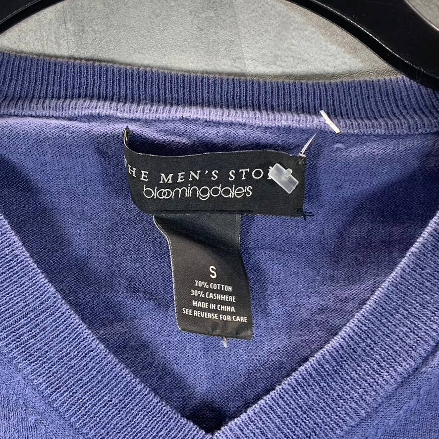 THE MEN'S STORE BLOOMINGDALES Men's Navy V-Neck Pullover Sweater SZ S