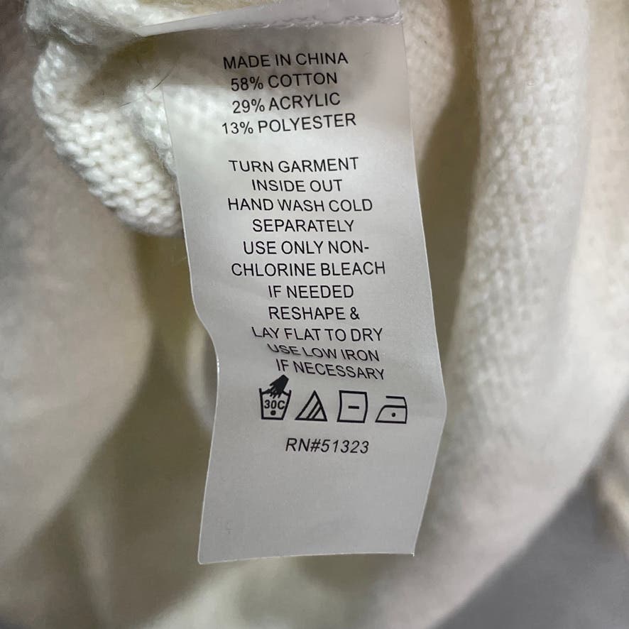 VINCE CAMUTO Cream Braided Long Sleeve Crewneck Pullover Sweater SZ 2XL