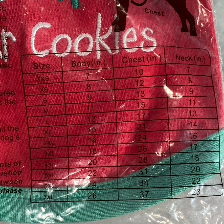 PARISIAN PET Ref/Green 'Sorry Santa! I Ate Your Cookies' Funny Dog T-Shirt SZ S