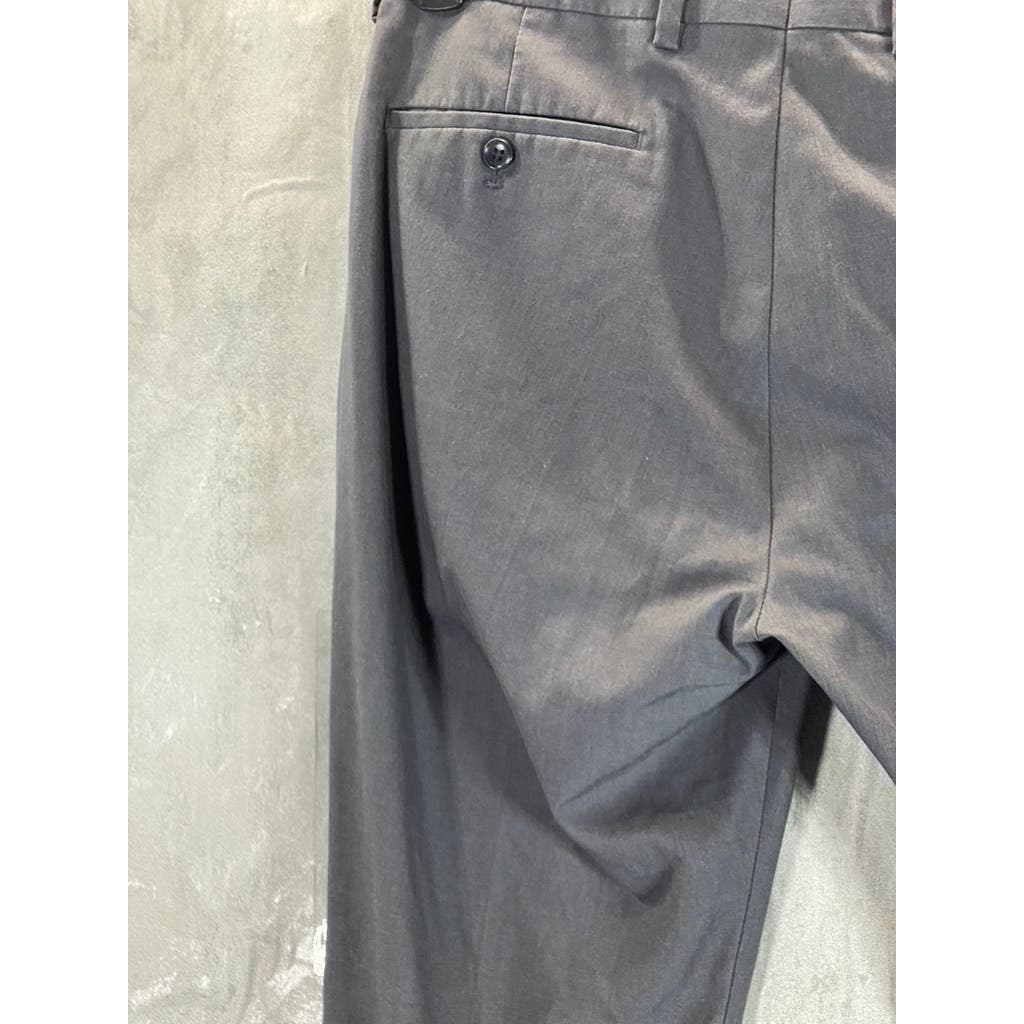 NORDSTROM RACK Men's Solid Charcoal Modern-Fit Flat-Front Pants SZ 36X32