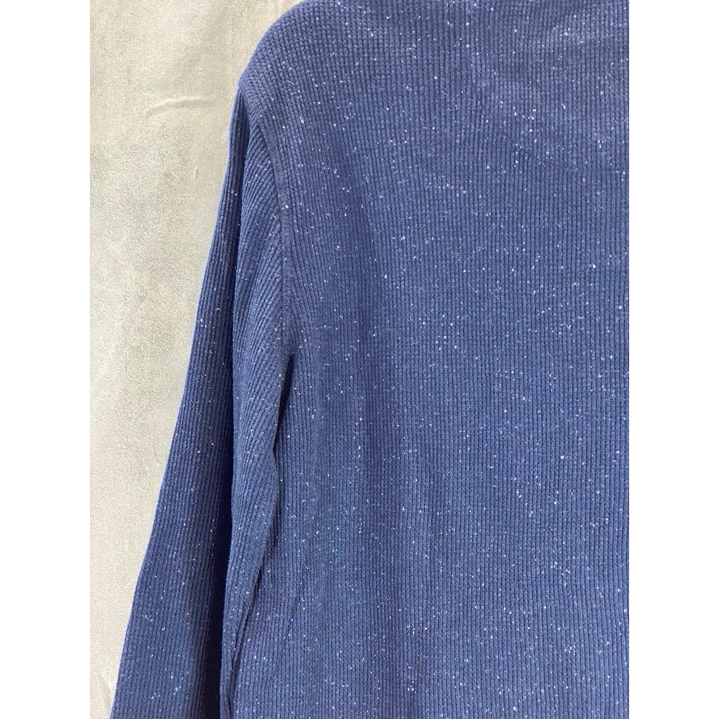 LUCKY BRAND Men's Navy Snow Heather Thermal Long Sleeve Shirt SZ M