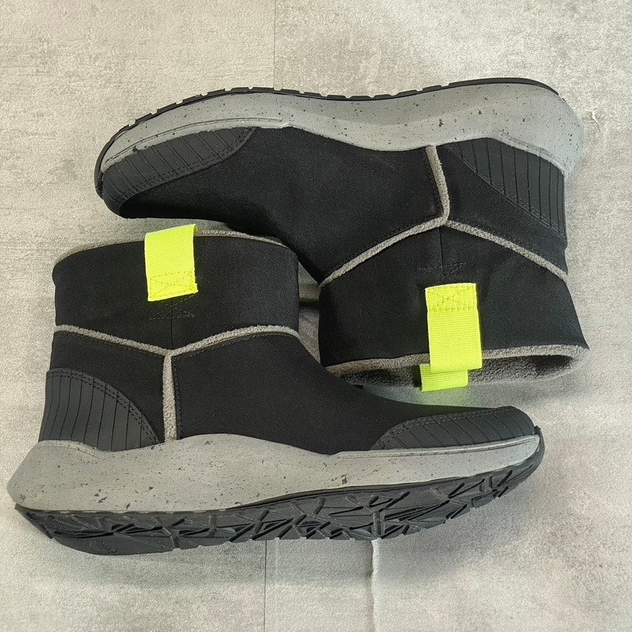 DR. SCHOLL'S Women's Black Home Boots Slip-On Faux Fur Round-Toe Ankle Boots SZ7