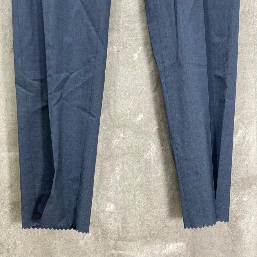 BOSS HUGO BOSS Pastel Blue Unhemmed Wool Blend Regular-Fit Dress Pants SZ 38R