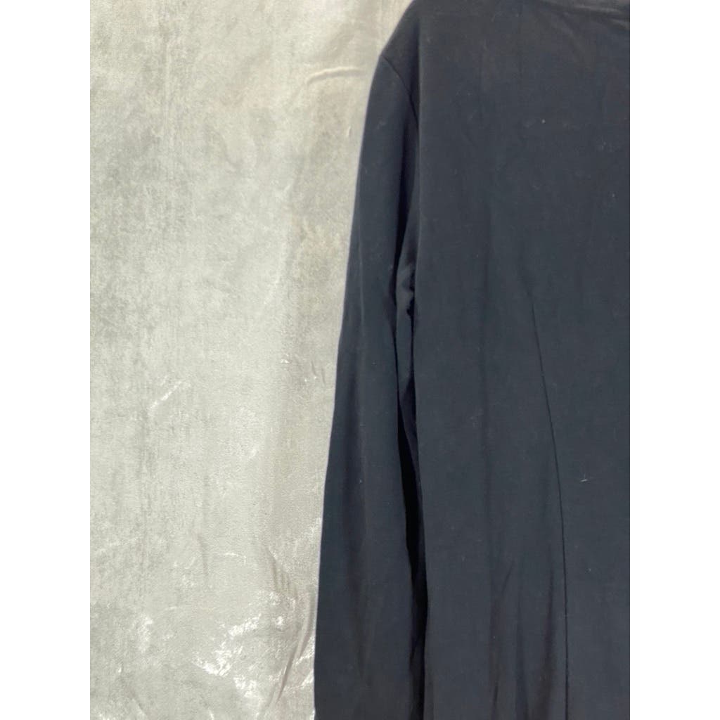 STS SAIL TO SABLE Women's Navy Crewneck Button-Shoulder Long Sleeve Dress SZ S